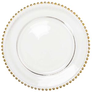 BAJOPLATO CRISTAL PERLAS ORO 33 CM