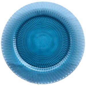 BAJOPLATO CRISTAL TALLADO AZUL 33 CM