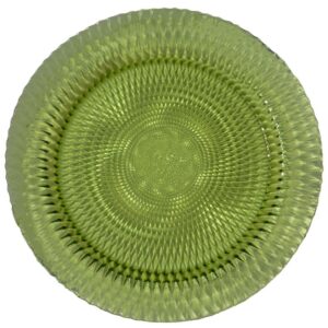 BAJOPLATO CRISTAL TALLADO VERDE 33 CM