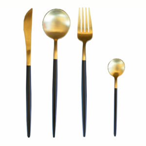 CUCHARA CAFE DELUXE NEGRO/ORO