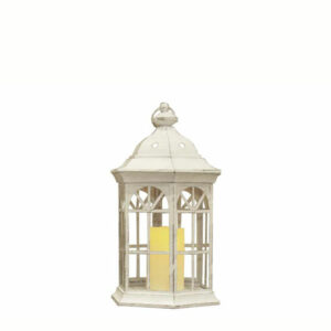 FAROL BLANCO HEXAGONAL 27 CM