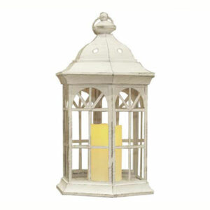 FAROL BLANCO HEXAGONAL 39 CM